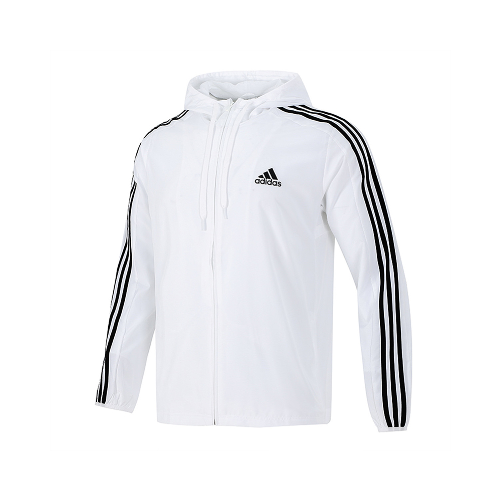 Adidas阿迪达斯白色宽松透气夹克男士休闲运动外套H14625