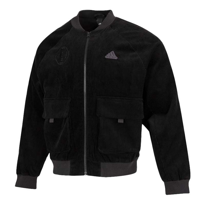 Adidas阿迪达斯夹克男装灯芯绒棒球服保暖运动外套HR4445