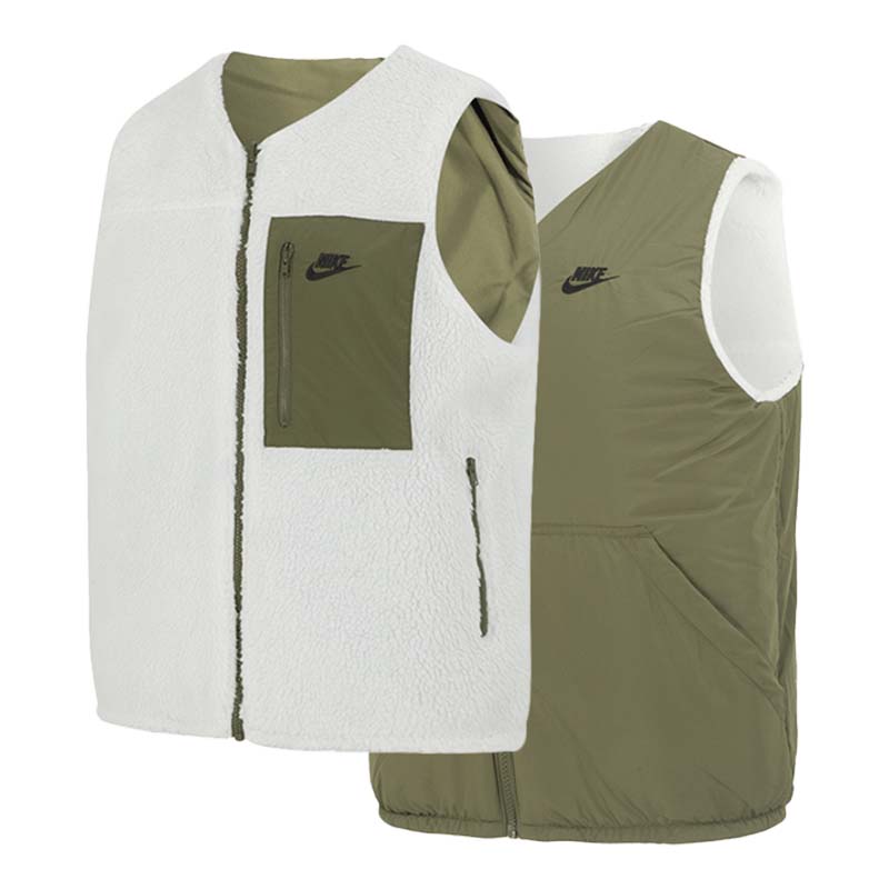 Nike耐克棉马甲男装新款羊羔绒双面穿运动背心DQ4879