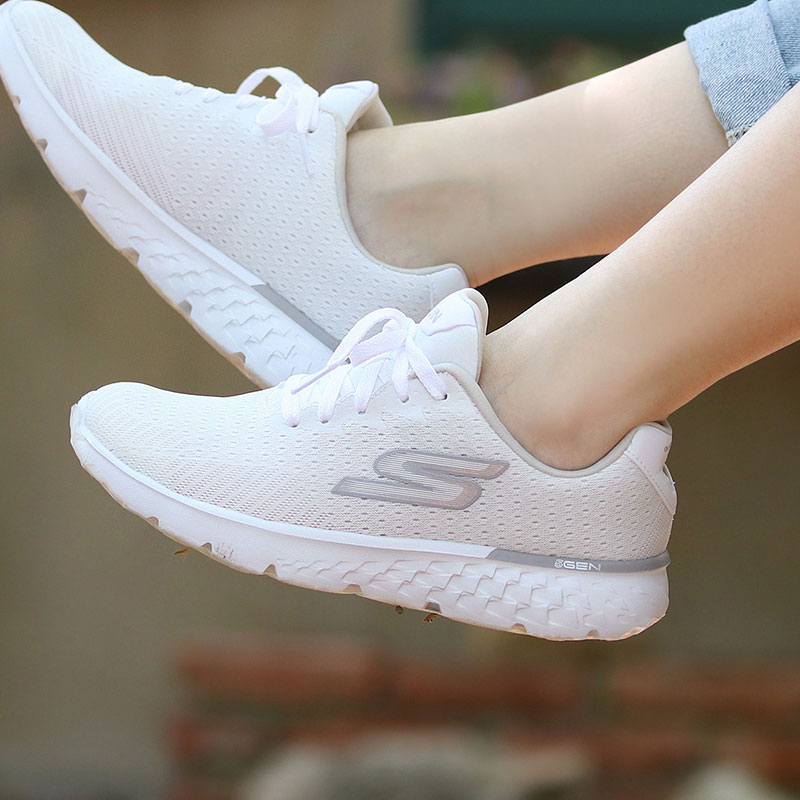 斯凯奇女鞋运动鞋软底跑步鞋低帮健步鞋透气休闲鞋子女 14804-WHT
