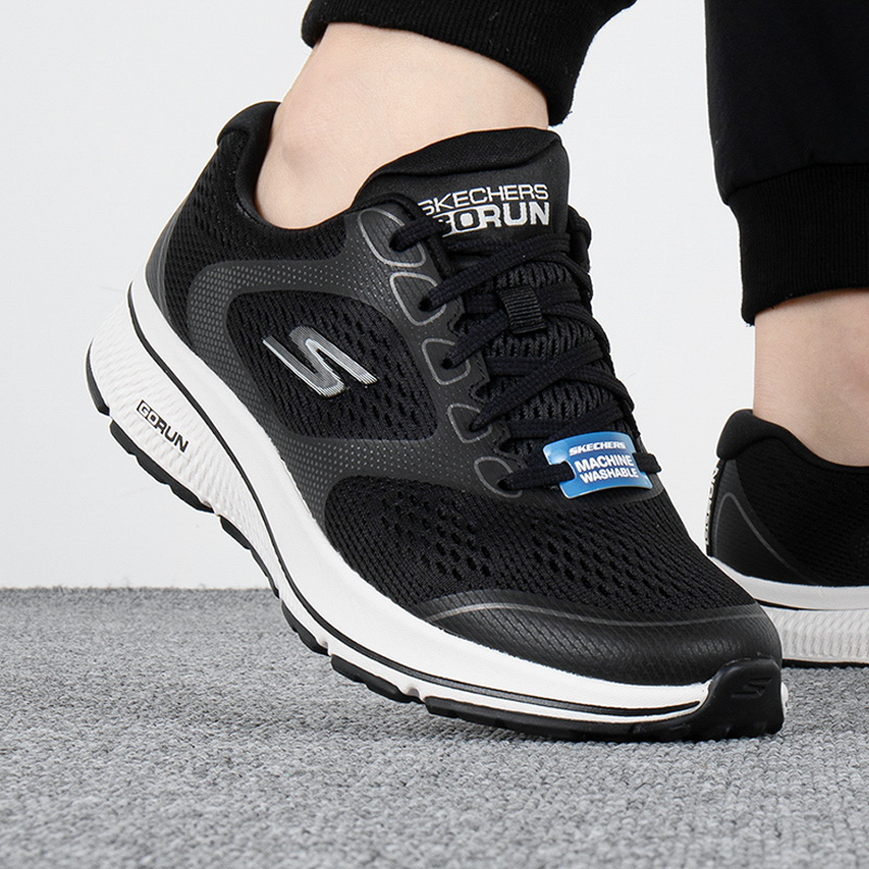 斯凯奇男鞋健步鞋软底减震休闲鞋低帮跑步鞋透气运动鞋子 220369-BLK