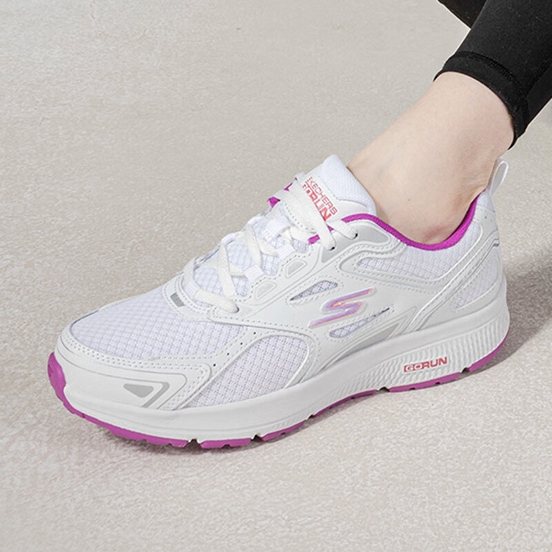 斯凯奇女鞋 运动鞋耐磨透气低帮防滑休闲鞋 128075-WPR