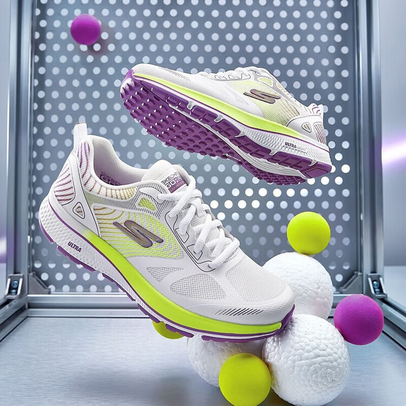 斯凯奇女鞋 运动鞋户外训练鞋缓震透气网面鞋轻质休闲跑步鞋 128272-WPR