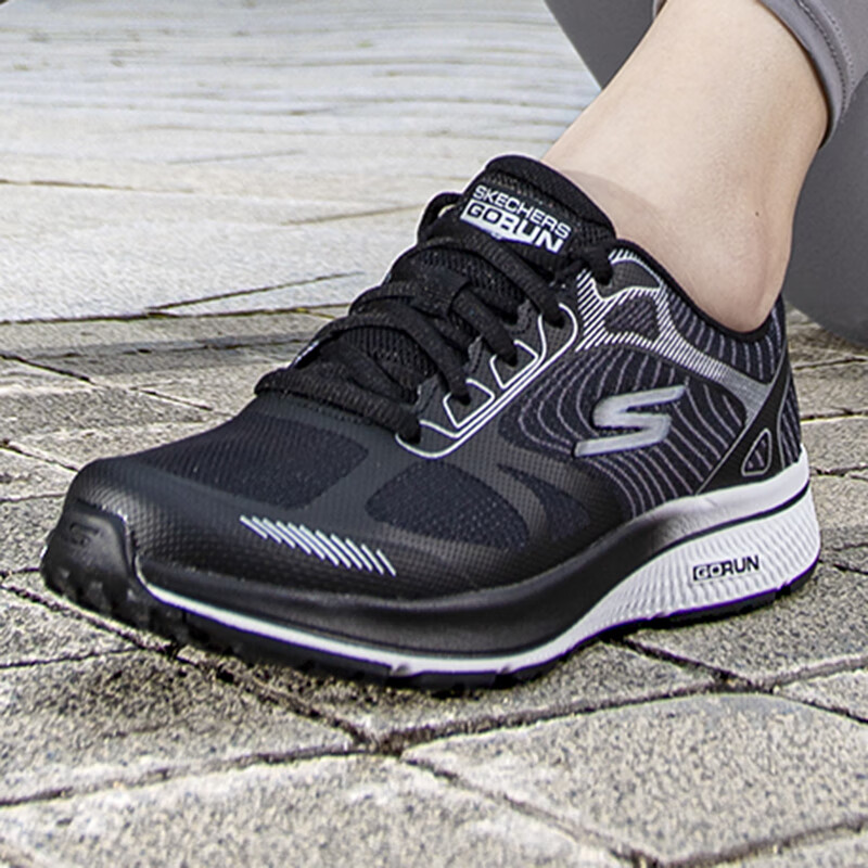 斯凯奇女鞋 款运动鞋缓震透气轻质休闲跑步鞋 128272-BKSL