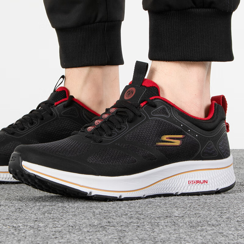 斯凯奇男鞋 运动鞋潮流轻便休闲鞋低帮轻便健步鞋子 802005-BKGD