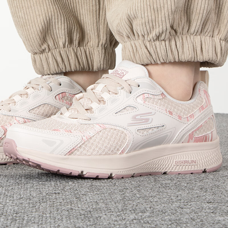 斯凯奇女鞋休闲鞋轻便跑步鞋软底健步鞋透气运动鞋子女 128270-NAT