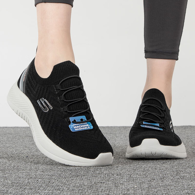 斯凯奇女鞋运动鞋透气耐磨健步鞋轻便缓震休闲鞋时尚跑步鞋 8750049-BLK