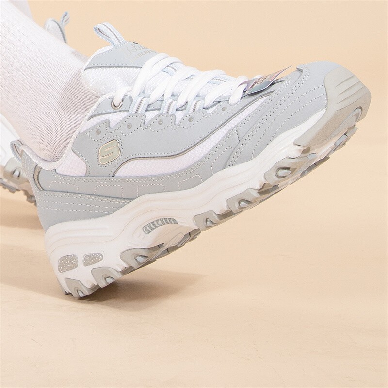 斯凯奇女鞋熊猫鞋厚底增高老爹鞋缓震休闲鞋轻便耐磨运动鞋 11930-LBLW