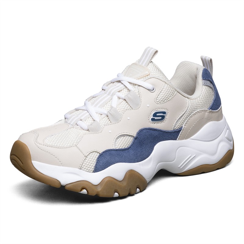 斯凯奇男鞋情侣款舒适透气运动鞋复古拼接厚底熊猫鞋 237151-TAN