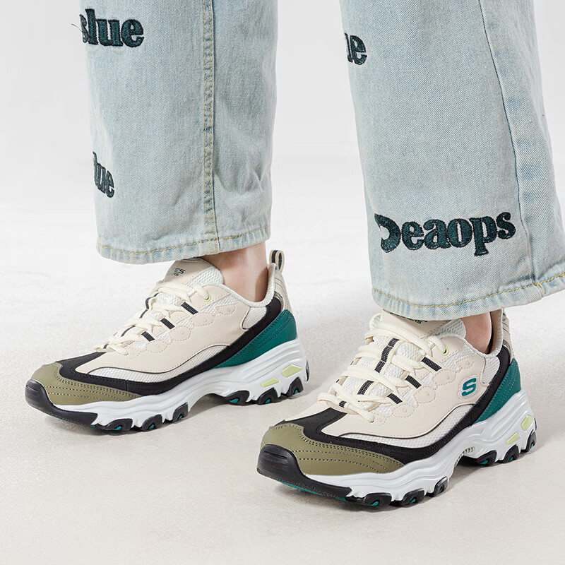 斯凯奇男鞋运动鞋时尚潮流舒适透气休闲鞋复古厚底熊猫鞋 894097-NTMT