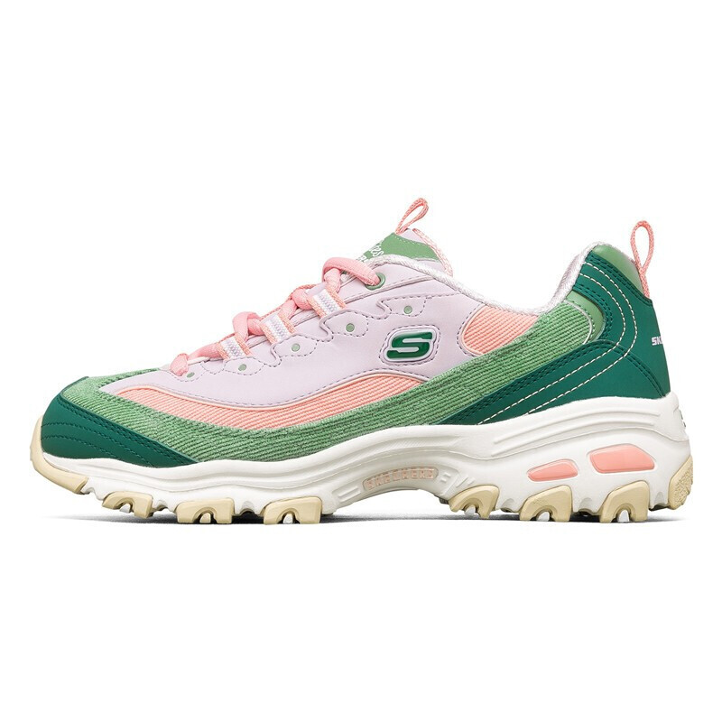 斯凯奇女鞋熊猫鞋拼接休闲鞋子轻便耐磨运动鞋厚底 149906-GRPK