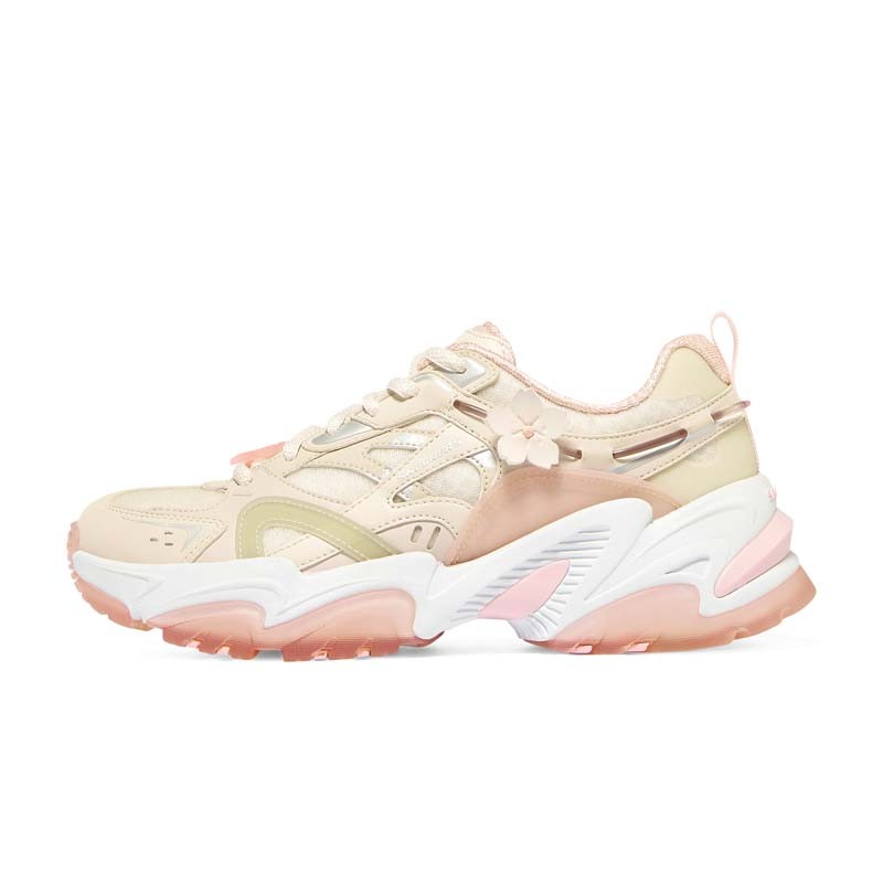 斯凯奇女鞋透气老爹鞋时尚樱花鞋低帮休闲鞋厚底休闲运动鞋896116-NTPK