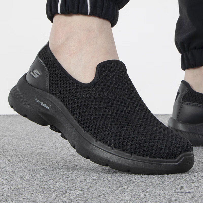 斯凯奇男运动鞋轻便透气时尚潮流休闲健步鞋 894186-BBK