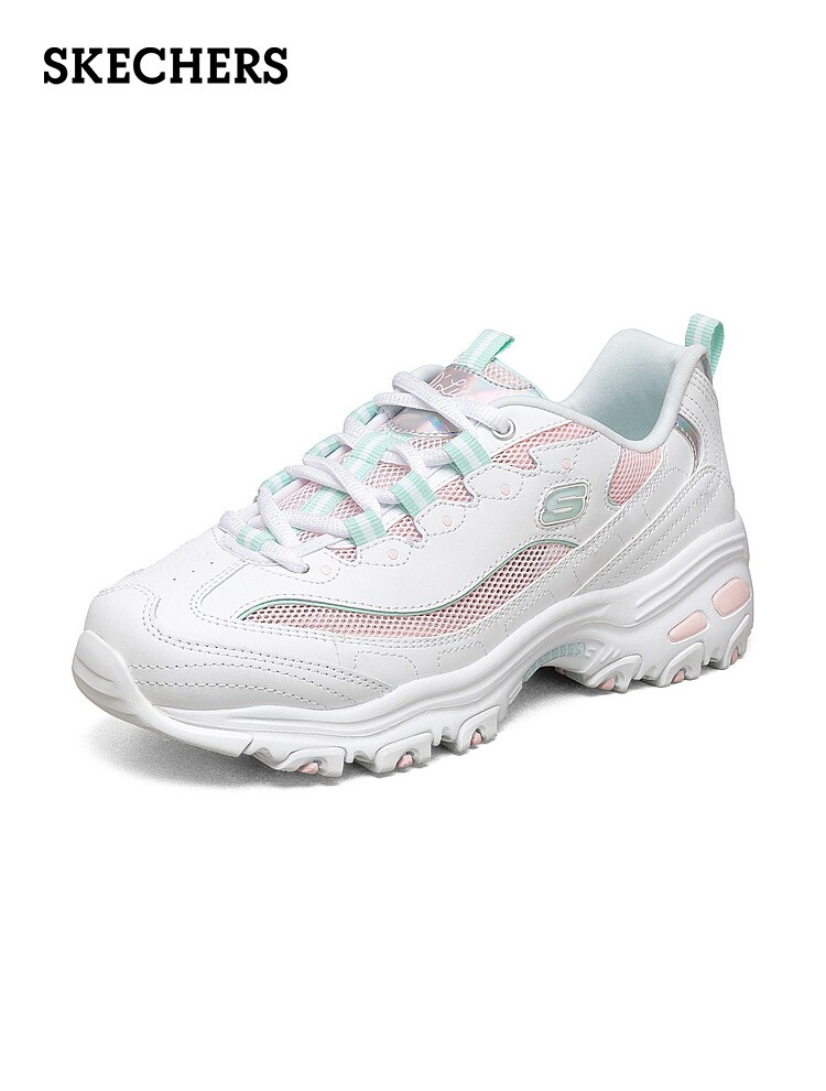 斯凯奇老爹鞋女厚底轻质熊猫鞋舒适透气减震运动鞋66666295-WLPK