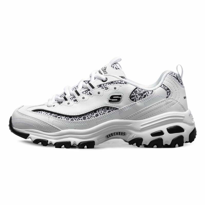 斯凯奇女鞋时尚涂鸦拼接厚底户外老爹鞋休闲运动鞋熊猫鞋休闲鞋13169-WBK