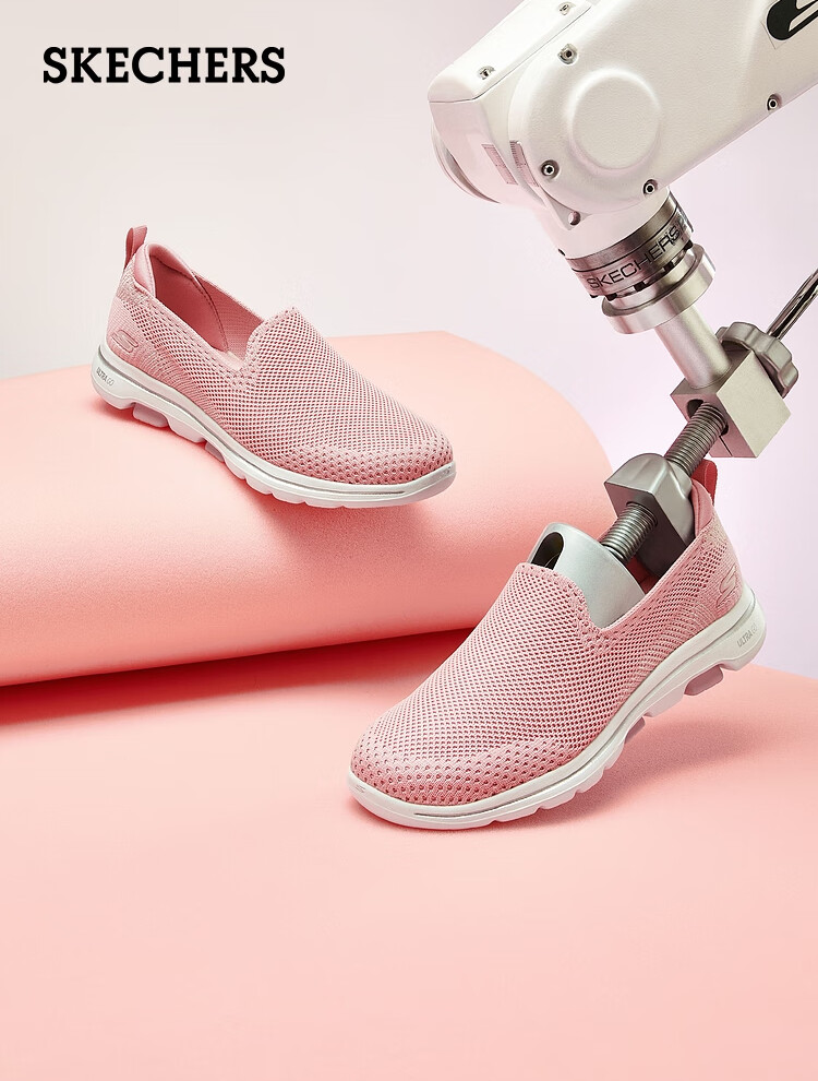 斯凯奇透气鞋子女一脚蹬舒适运动鞋15900-LTPK