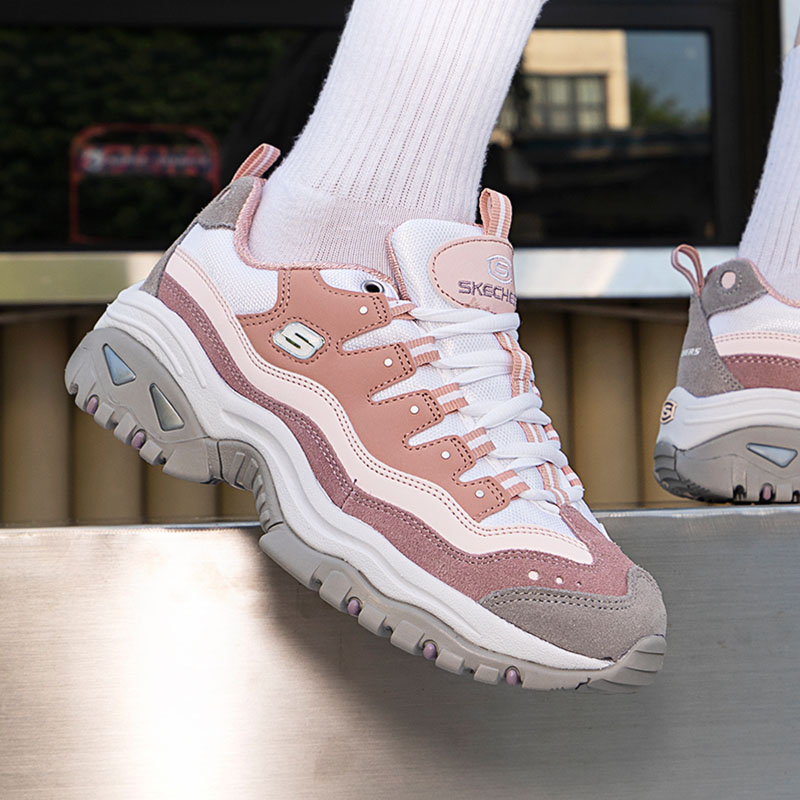 斯凯奇女鞋运动鞋时尚潮流休闲鞋耐穿复古厚底熊猫鞋 13414-PKPR