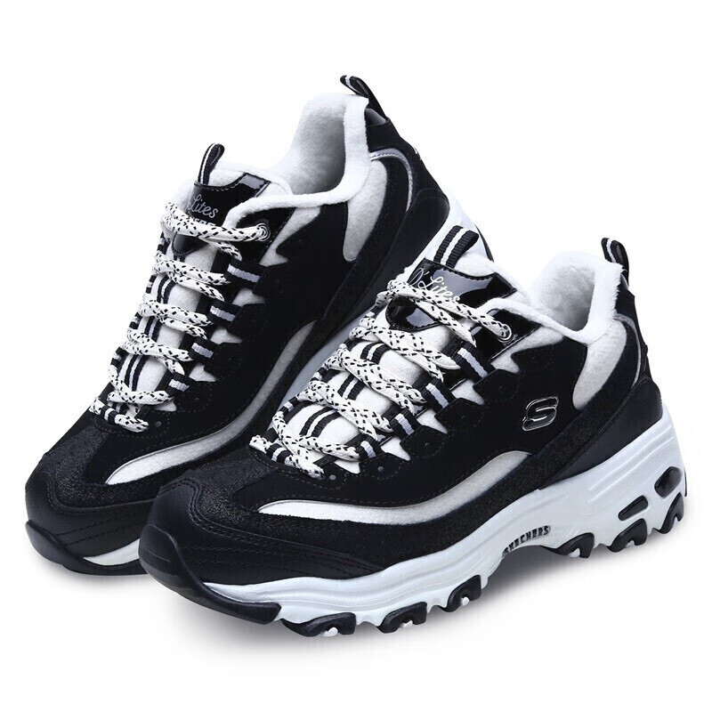 斯凯奇老爹鞋女复古运动鞋经典时尚休闲熊猫鞋百搭66666078-BKGY