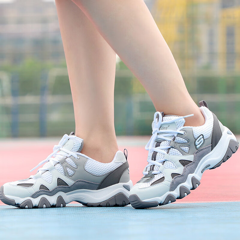 斯凯奇女鞋运动鞋厚底时尚熊猫鞋耐磨舒适透气缓震休闲鞋 99999693-WGY