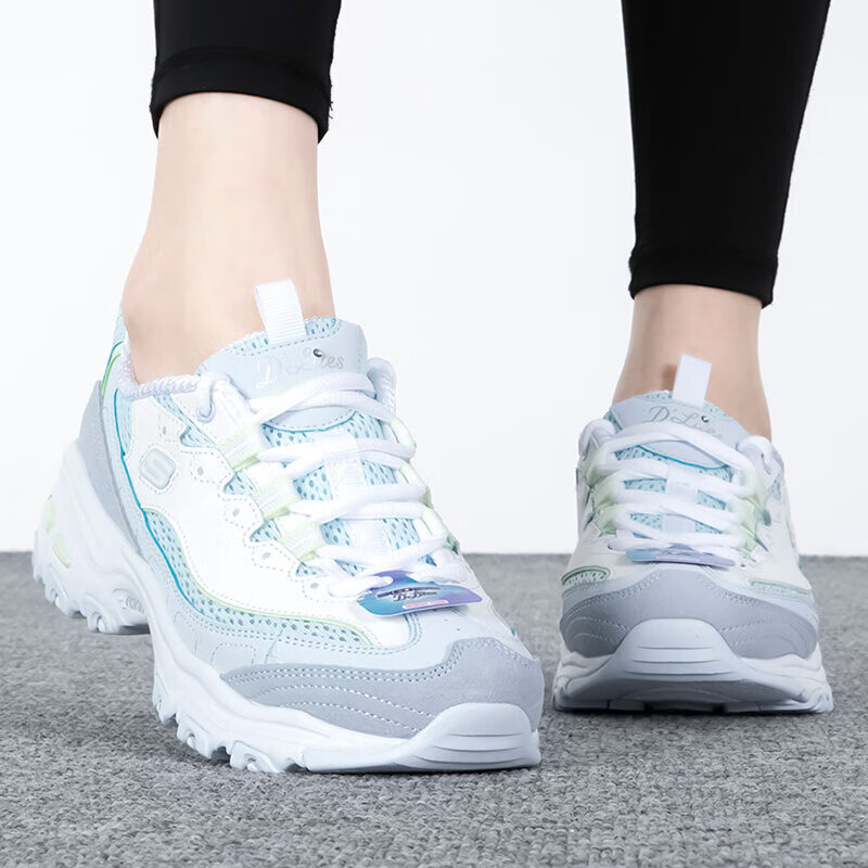 斯凯奇女鞋小冰熊运动鞋时尚潮流休闲鞋复古舒适厚底熊猫鞋 896209-LTBL