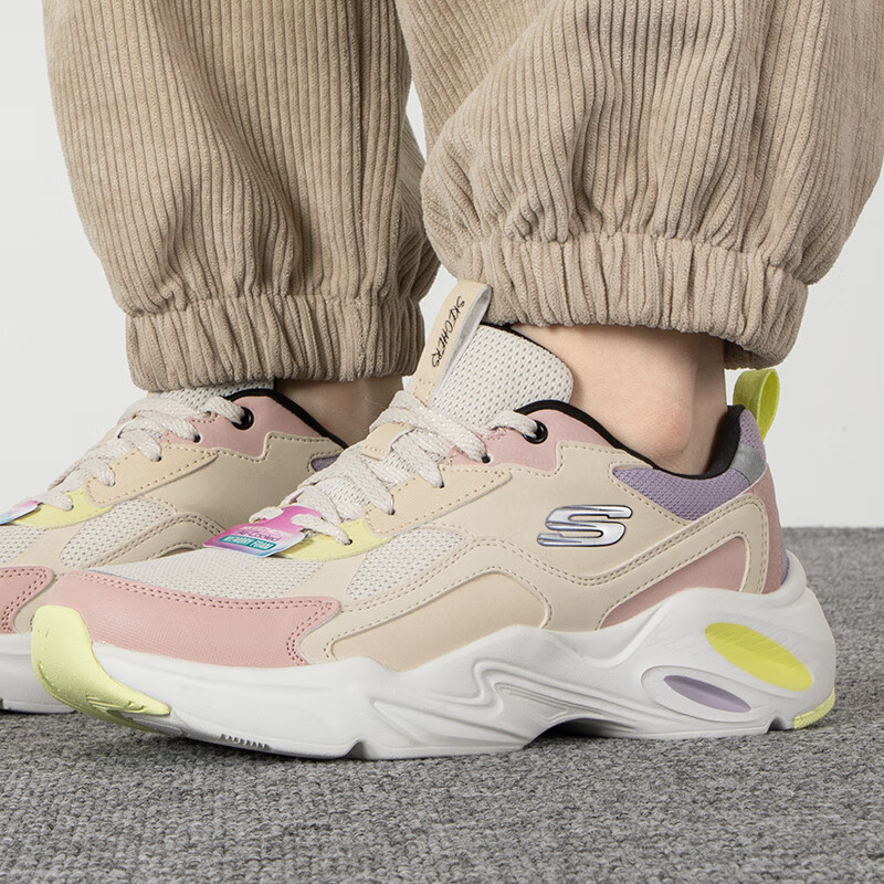 斯凯奇女鞋透气厚底老爹鞋运动鞋轻便休闲鞋子女 149921-NTMT