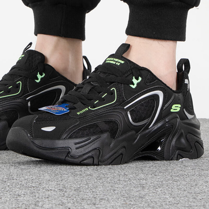 斯凯奇男鞋2023夏季新款运动鞋跑步潮流时尚熊猫鞋透气耐磨时尚休闲鞋 894190-BKLM