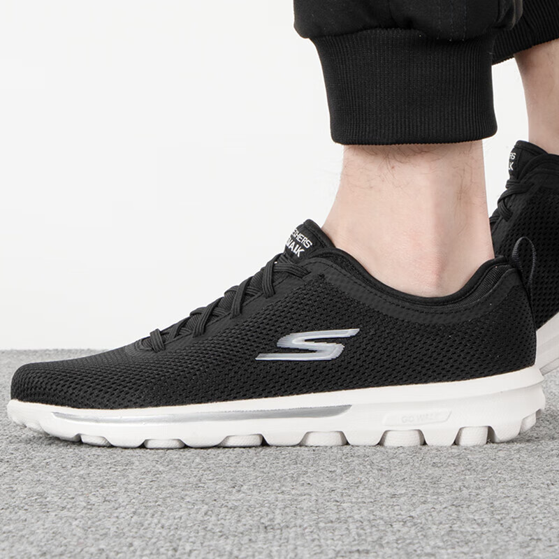 斯凯奇男鞋 2023夏季新款轻便网面透气软底健步鞋运动鞋减震休闲鞋子 216457-BKW