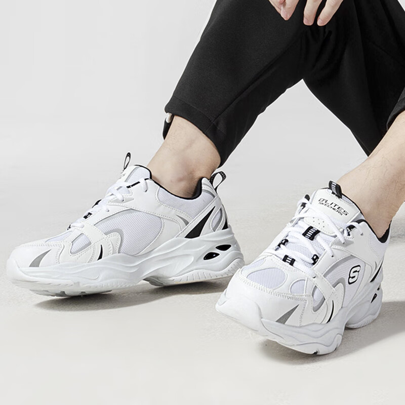 斯凯奇男鞋 复古运动鞋厚底老爹鞋时尚休闲鞋 894192-WBK