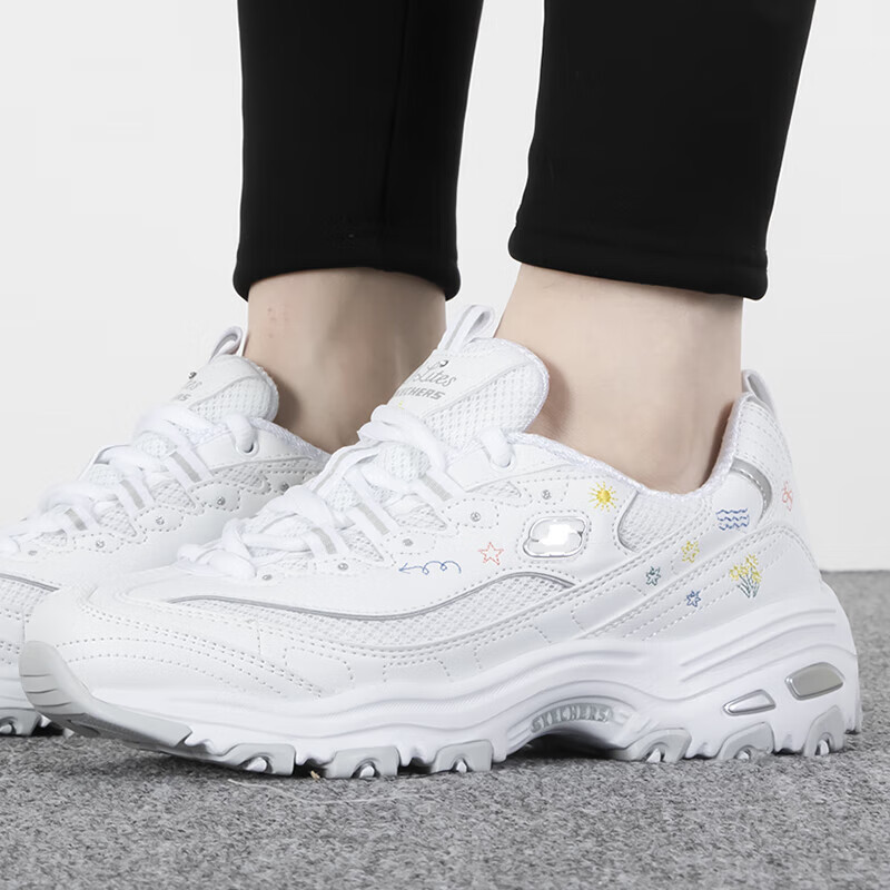 斯凯奇女鞋运动鞋舒适透气潮流时尚休闲鞋跑步鞋 896155-WHT