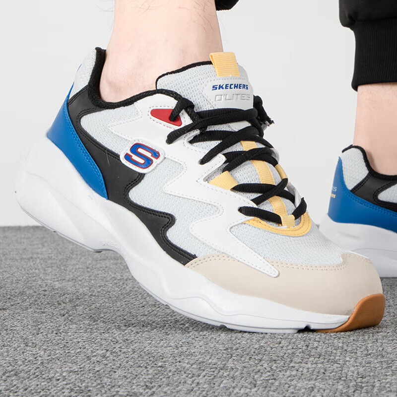 斯凯奇男鞋运动鞋时尚潮流休闲鞋复古厚底舒适轻便熊猫鞋 894044-WMT