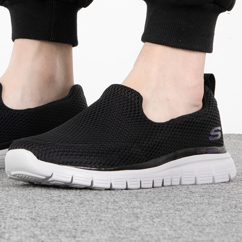 斯凯奇运动鞋男鞋透气耐磨健步鞋轻便缓震时尚潮流休闲鞋 8790140-BLK