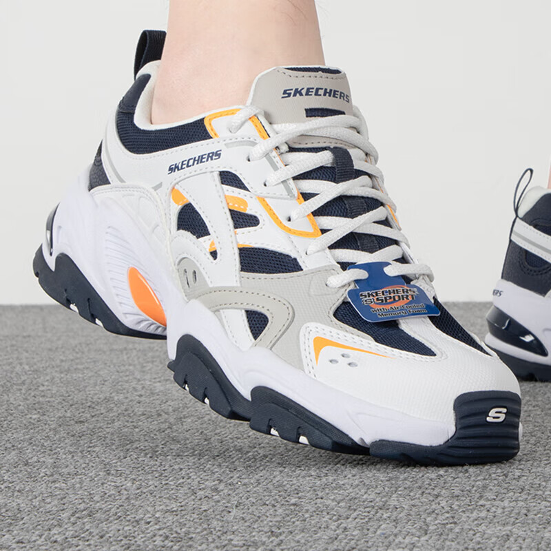 斯凯奇男鞋 运动鞋时尚潮流休闲鞋复古厚底时尚舒适熊猫鞋 894127-WMLT