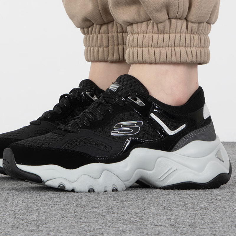 斯凯奇女鞋运动鞋跑步健身训练透气耐磨轻便缓震时尚休闲鞋 12958-BLK