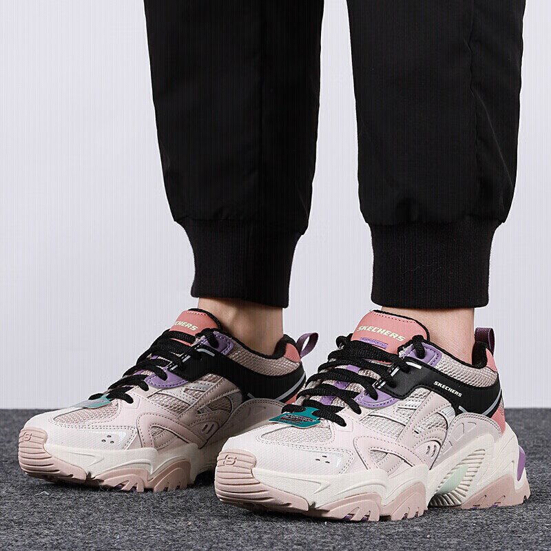 斯凯奇女鞋机甲鞋轻便减震休闲鞋厚底增高老爹鞋女透气百搭低帮运动鞋 896047-NTMT