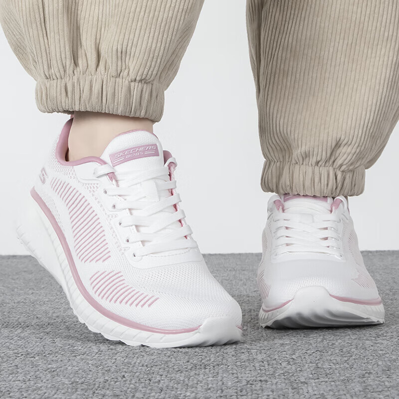 斯凯奇女鞋运动鞋透气减震耐磨健步鞋网面休闲鞋 117228-WPK