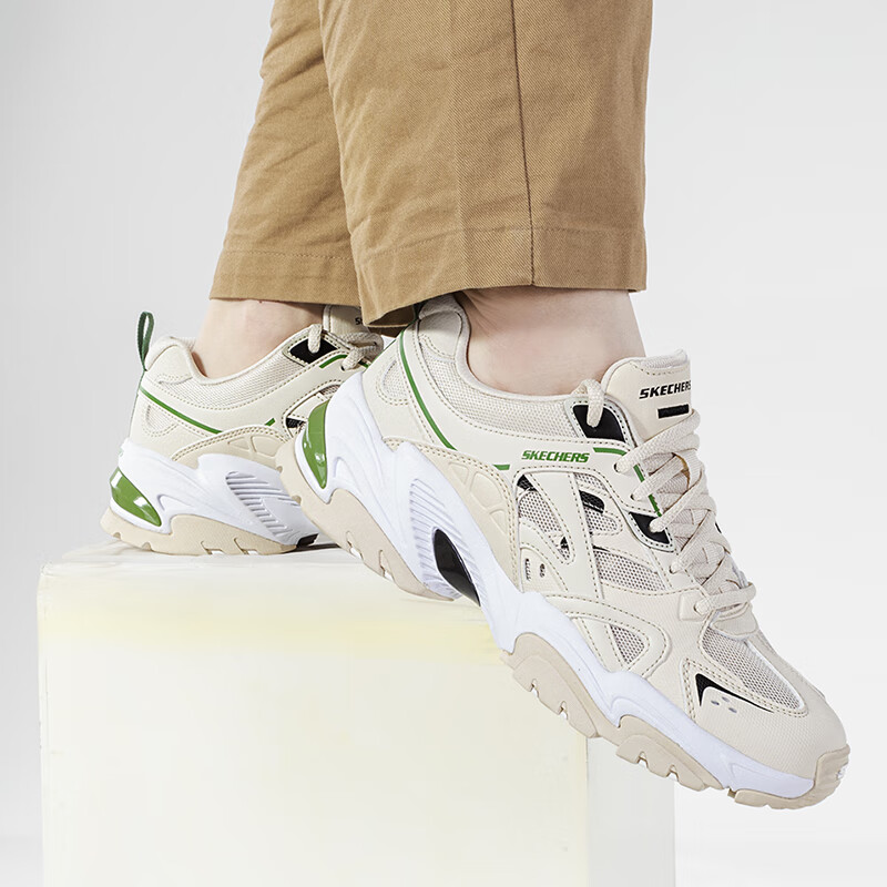 斯凯奇男鞋子2023年夏季款运动鞋时尚潮流休闲鞋复古厚底舒适轻便熊猫鞋 894127-NTMT