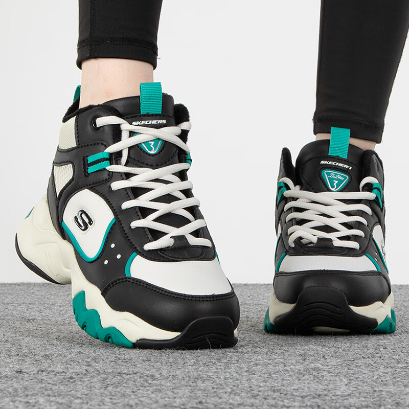 斯凯奇女鞋运动鞋时尚潮流休闲鞋复古厚底熊猫鞋 167266-BKNT