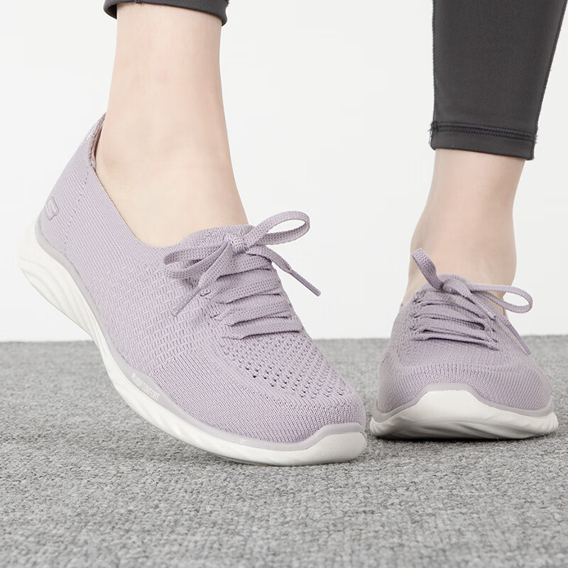 斯凯奇女鞋透气鞋一脚蹬软底健步鞋轻便休闲鞋运动鞋子 137061-LIL