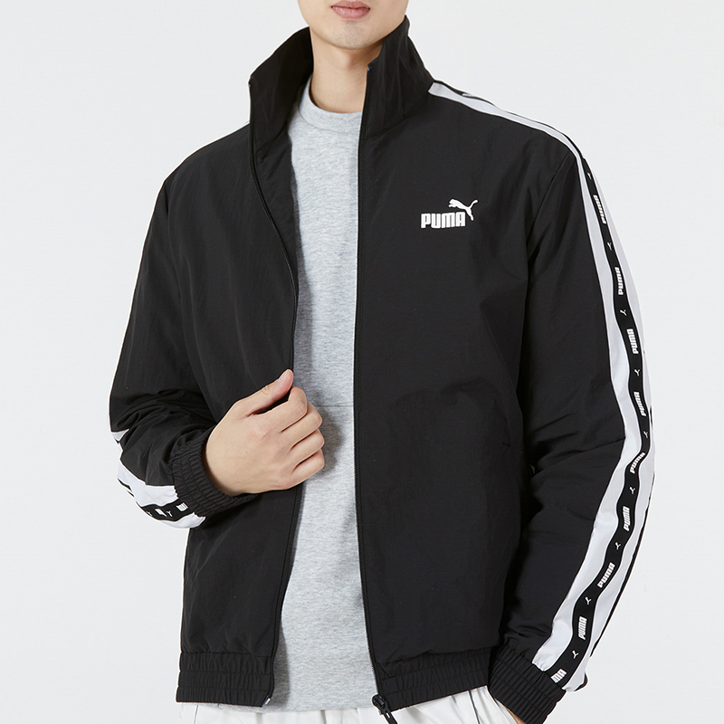 彪马（PUMA）外套男 运动休闲服时尚串标梭织训练防风衣透气立领夹克男 536780-01-02
