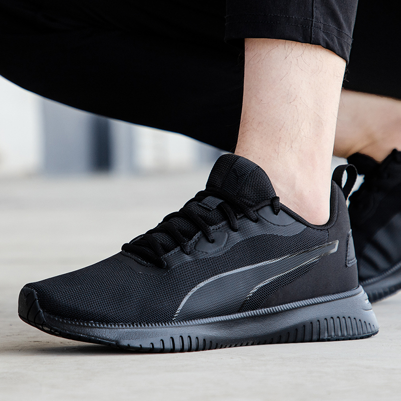 彪马男鞋女鞋子舒适网面透气运动鞋低帮休闲鞋黑色跑步鞋 195201-05