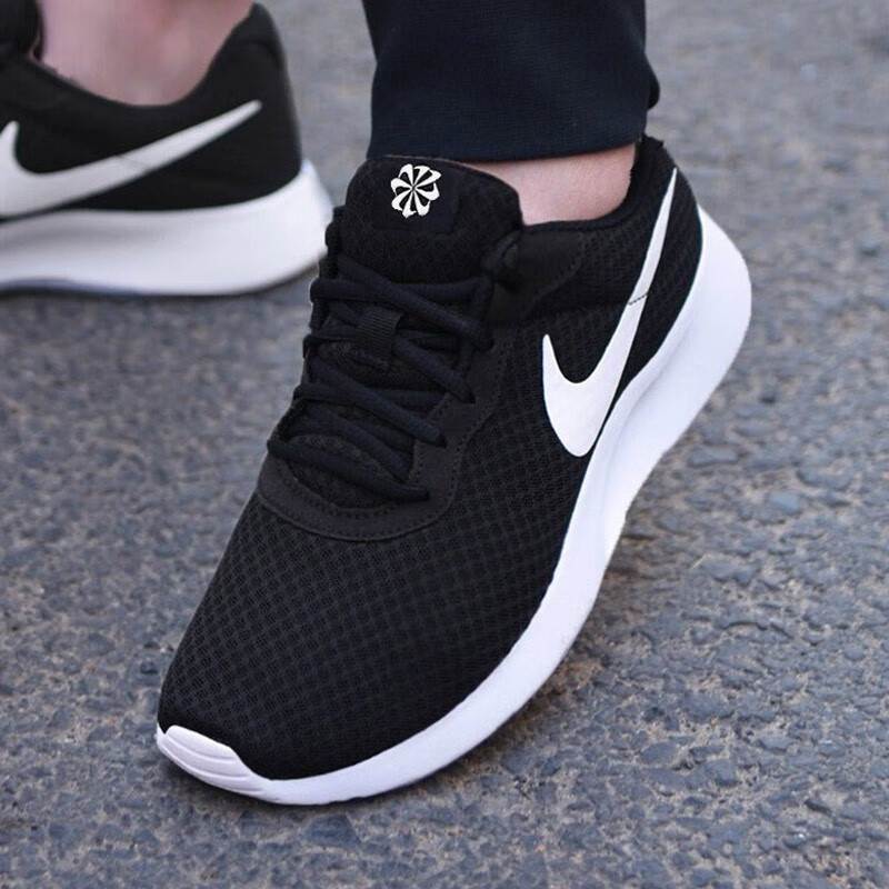 耐克男鞋运动鞋TUNJUN轻便训练休闲鞋经典黑白网面透气跑步鞋 DJ6258-003