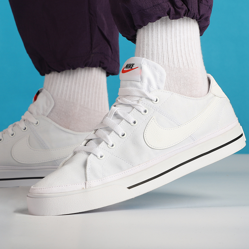 耐克帆布鞋男鞋 鞋子运动鞋防滑休闲鞋透气低帮板鞋小白鞋 CW6539-100