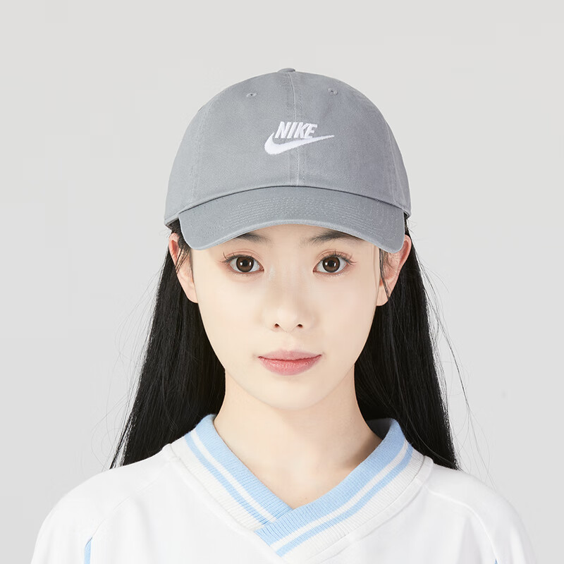 耐克男帽子棒球帽纯棉鸭舌帽新款简约遮阳运动帽女 913011-073