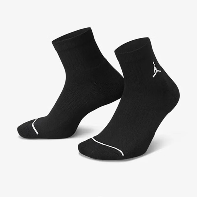 耐克运动袜男袜女袜 透气篮球袜跑步袜三双装中长筒训练袜子 DX9655-010