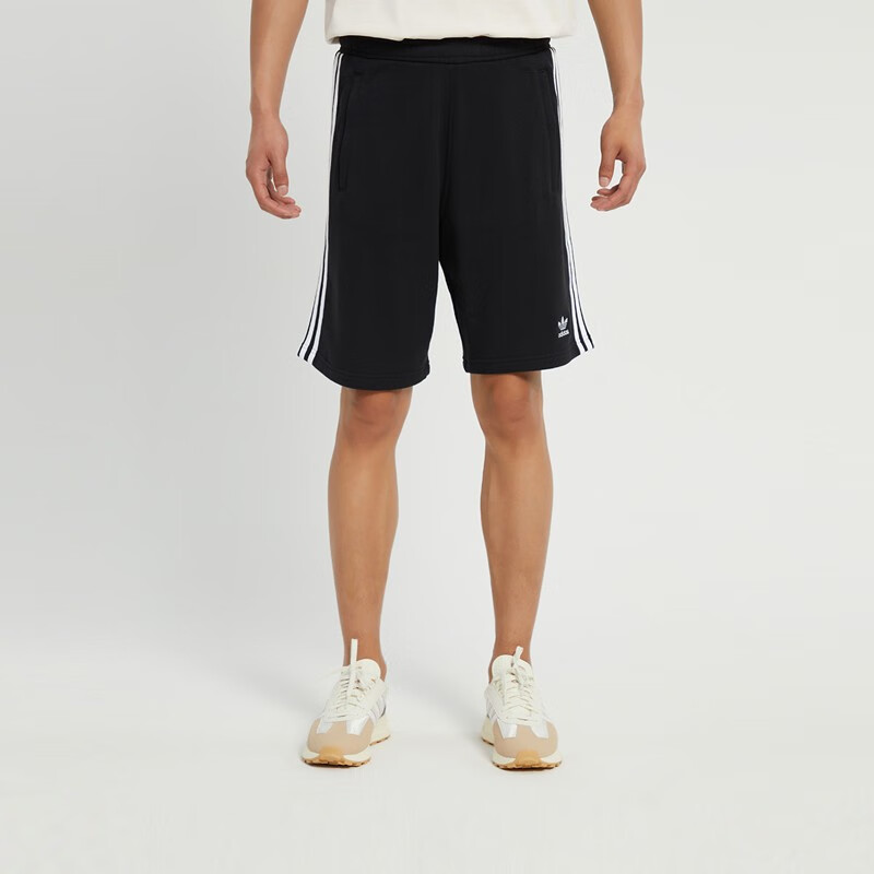 阿迪达斯  Originals 三叶草男子3-STRIPE SHORT针织短裤 IA6351