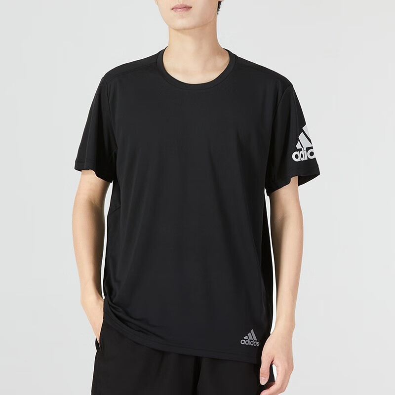 阿迪达斯短袖男 男士休闲透气速干上衣舒适运动半袖t恤男 HB7470