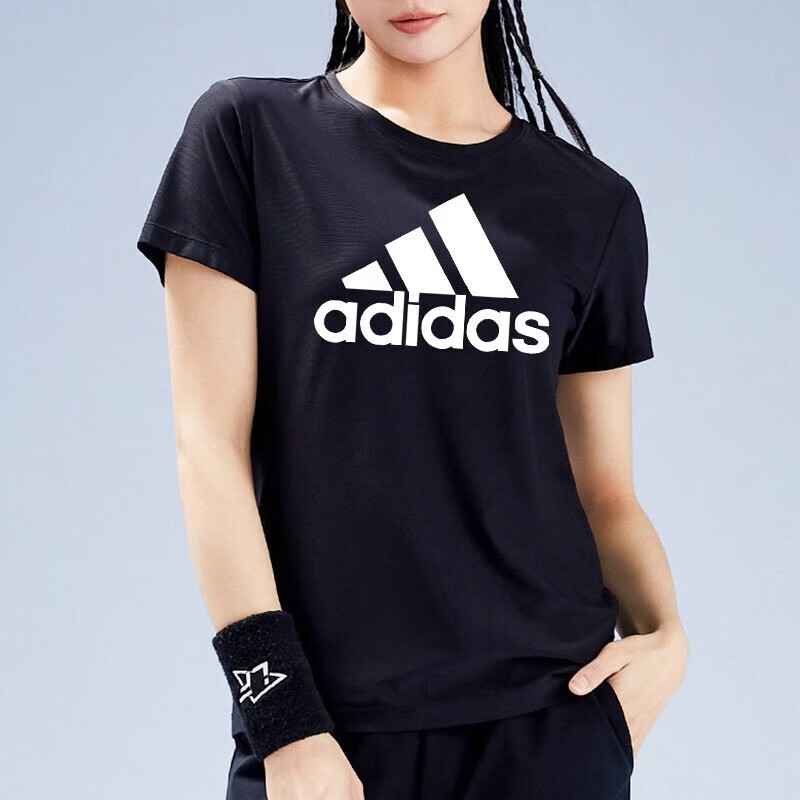 阿迪达斯 女装快干短袖 运动服跑步健身舒适透气休闲t恤上衣 FT3078