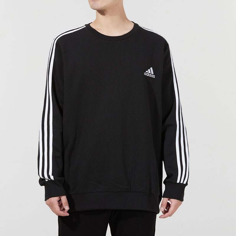 阿迪达斯 卫衣男装运动上衣服装打底衫圆领长袖加绒套头衫 GK9106