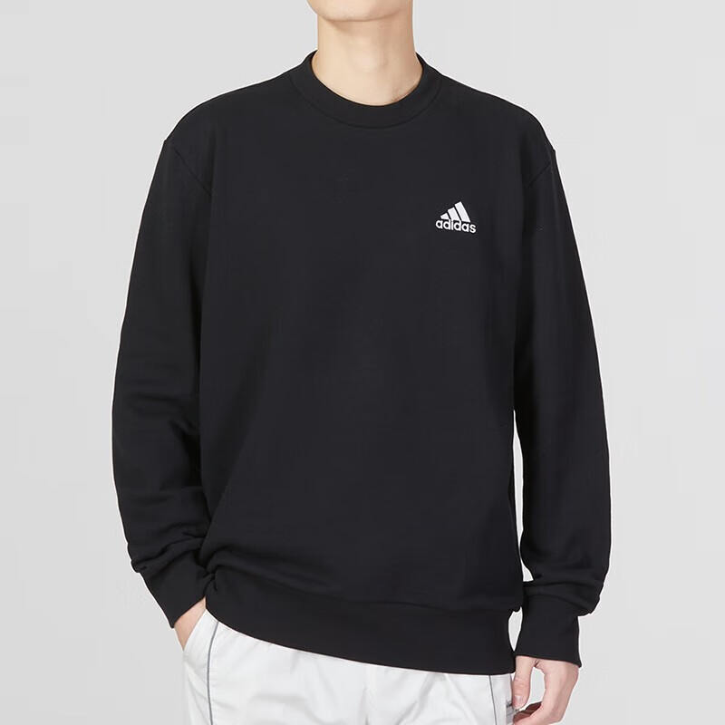 阿迪达斯卫衣男运动休闲服时尚健身训练保暖透气圆领套头衫 IC9329