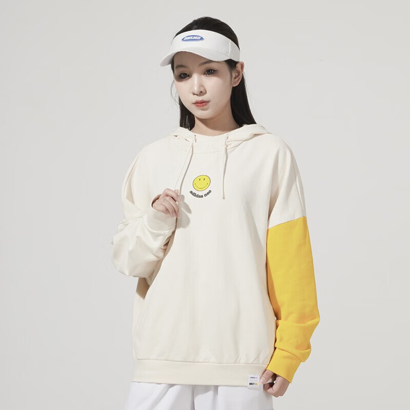 阿迪达斯NEO女装运动跑步训练健身保暖休闲连帽套头衫卫衣 HE7952